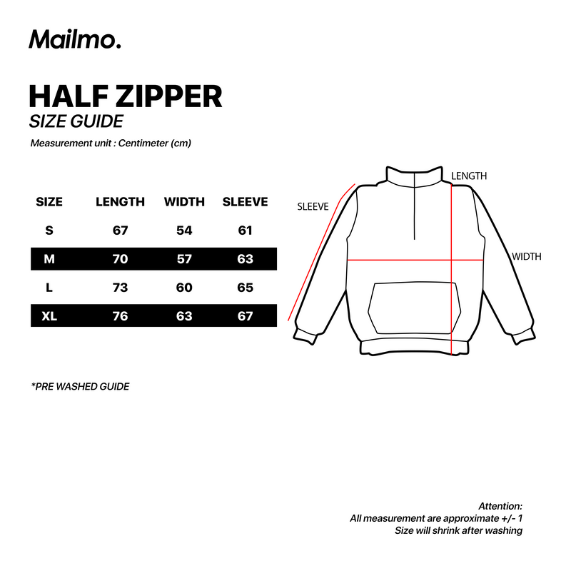 Half Zipper Font Black