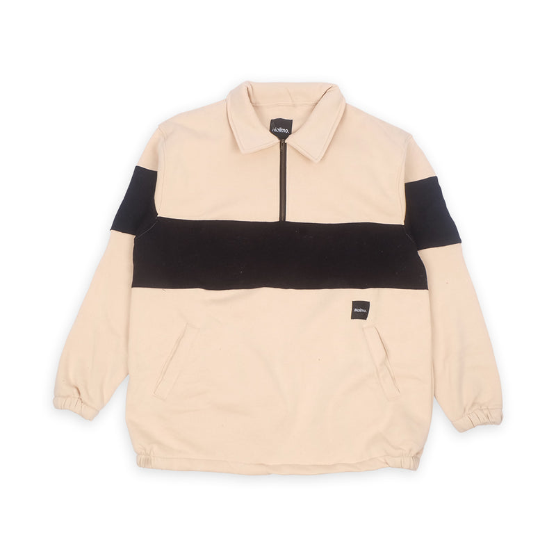 Half Zipper Twin Sena Cream Black Oversize