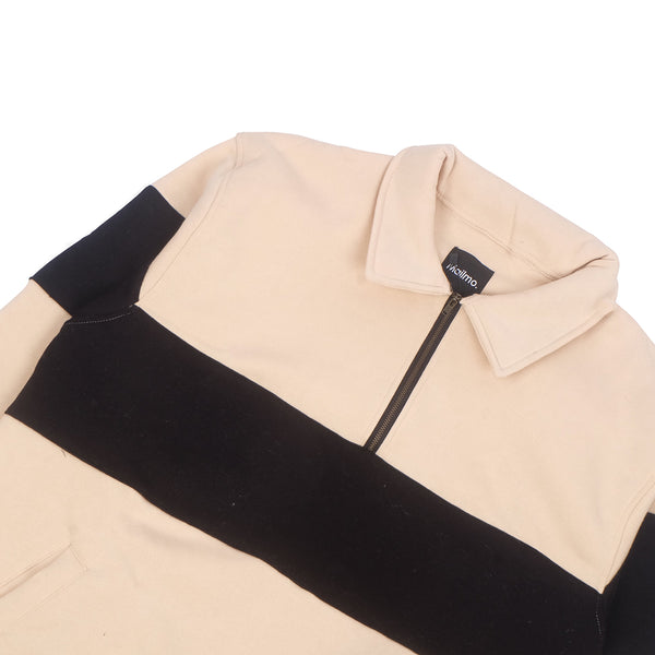 Half Zipper Twin Sena Cream Black Oversize