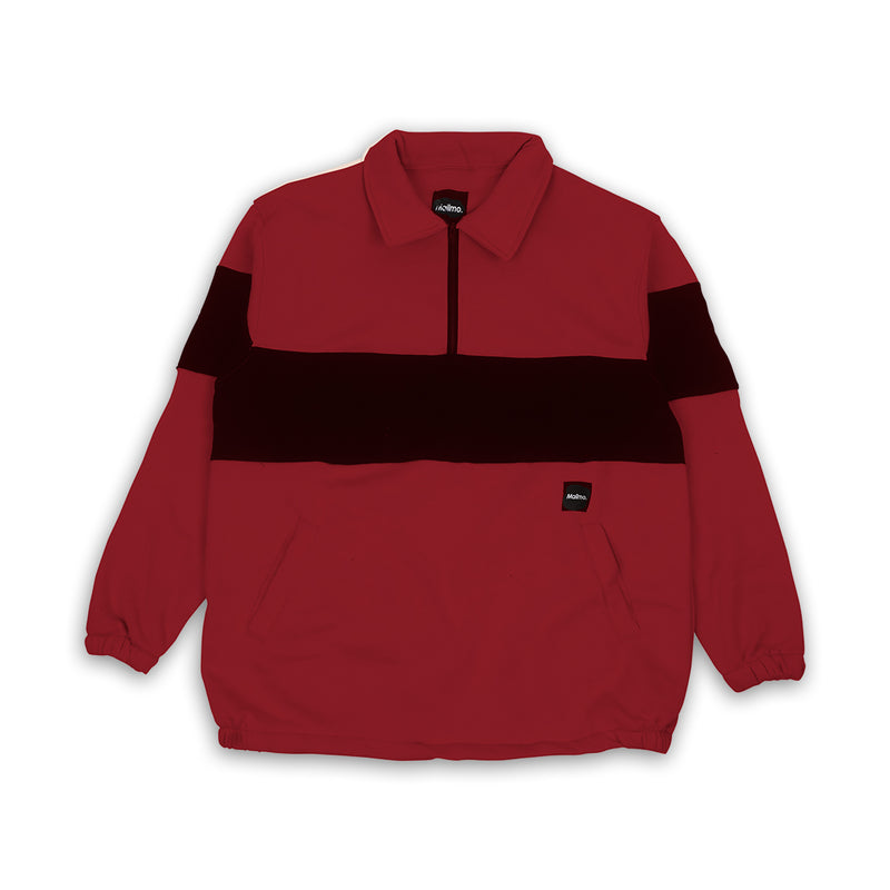 Half Zipper Twin Sena Maroon Black Oversize